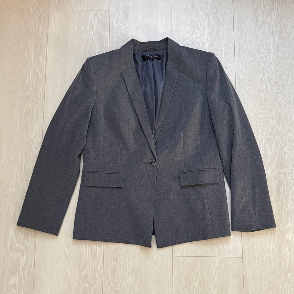 Tahari Arthur S. Levine Dark Gray Women's Blazer Coat Suit Jacket